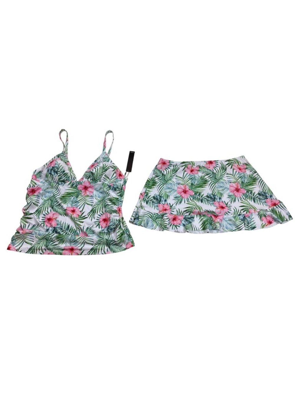 NWT Nicole Miller Studio Plus Size 2-Piece Skirtini Swim Set 2X /1X (U1024)